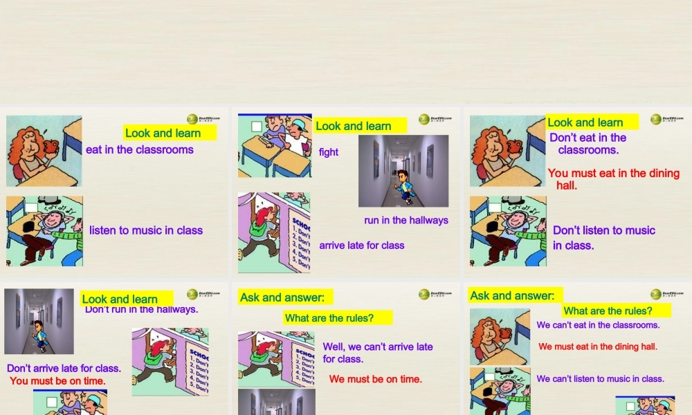 【名校精品】 2Unit 4 Don't eat in classPeriod课件1.ppt