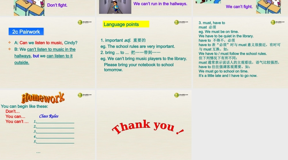 【名校精品】 2Unit 4 Don't eat in classPeriod课件1.ppt