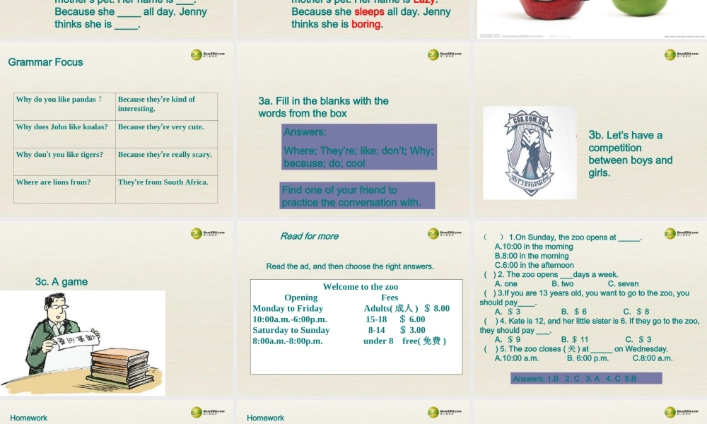 【名校精品】 2Unit 5 Why do you like pandasPeriod课件2.ppt