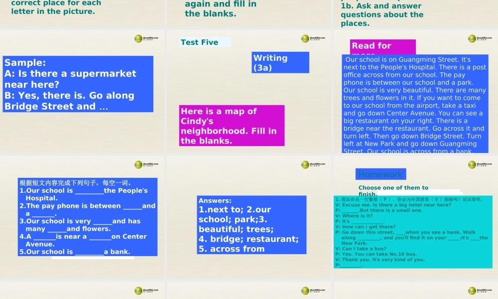 【名校精品】 2Unit 8 Is there a post office near herePeriod课件3.ppt
