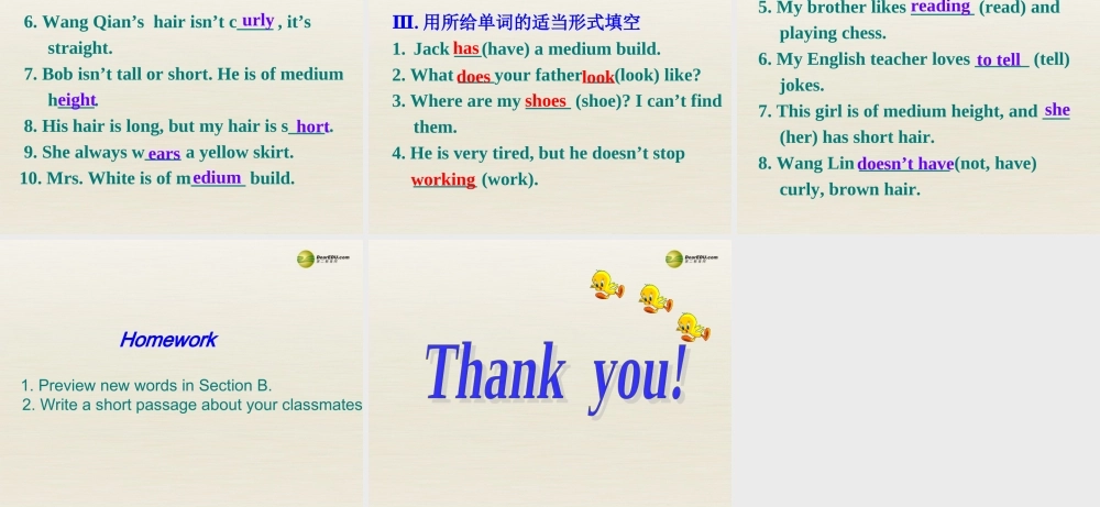 【名校精品】 2Unit 9 What does he look likePeriod课件2.ppt