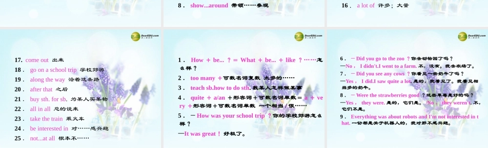 【名校精品】Unit 11 How was your school trip课件.ppt