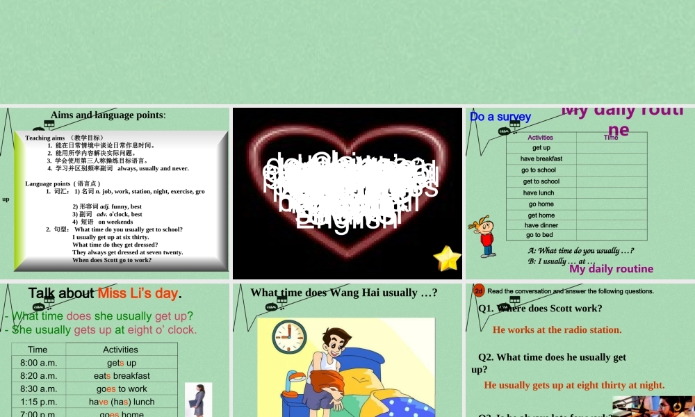 【江苏省】 《Unit 2 What time do you go to school》课件2.ppt