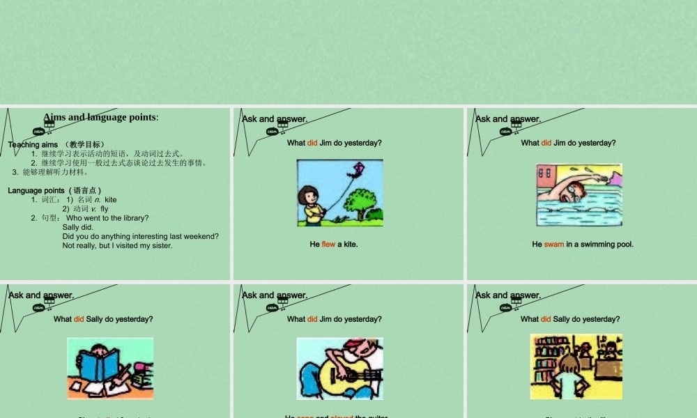 【江苏省】 《Unit 12 What did you do last weekend》课件3.ppt