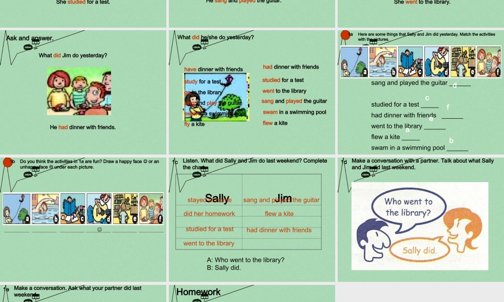 【江苏省】 《Unit 12 What did you do last weekend》课件3.ppt