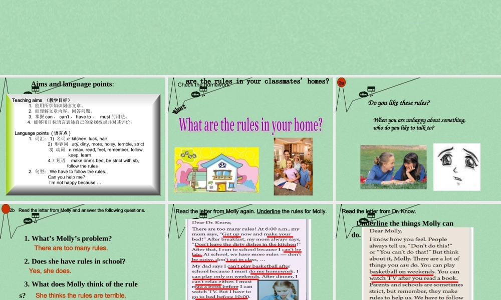 【江苏省】 《Unit 4 Don't eat in class edited》课件4.ppt