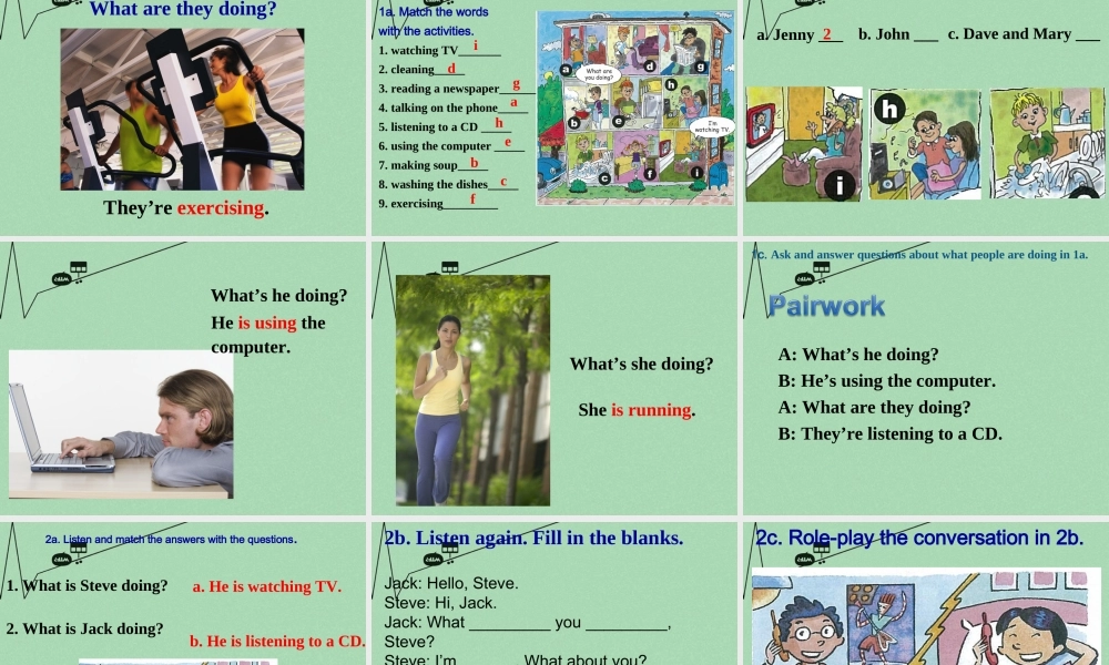 【江苏省】 《Unit 6 I'm watching TV》课件1.ppt