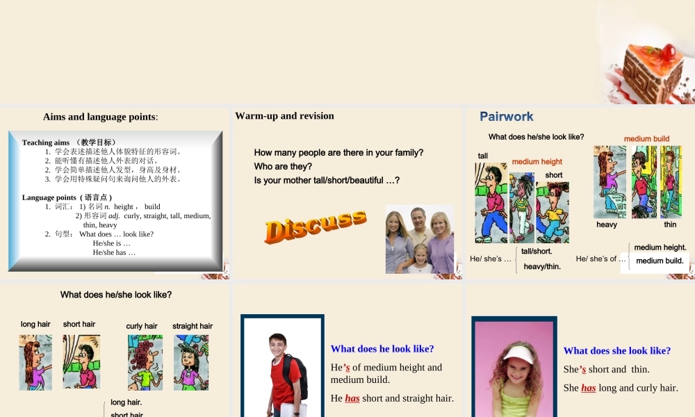【江苏省】 《Unit 9 What does he look like》课件1.ppt