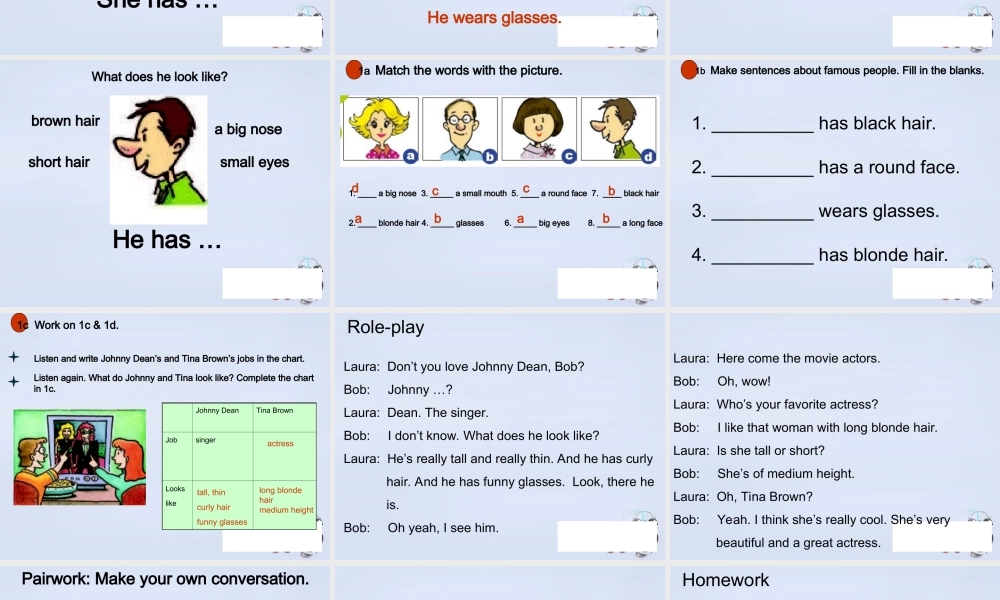 【江苏省】 《Unit 9 What does he look like》课件3.ppt