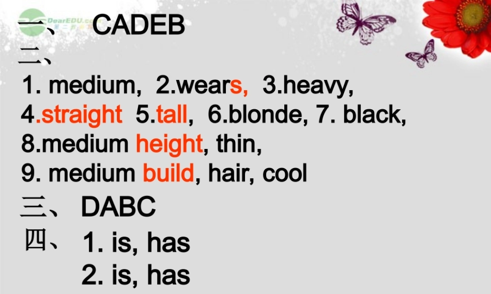 【浙江省】 《Unit 9 What does he look like？Lesson 2》课件.ppt