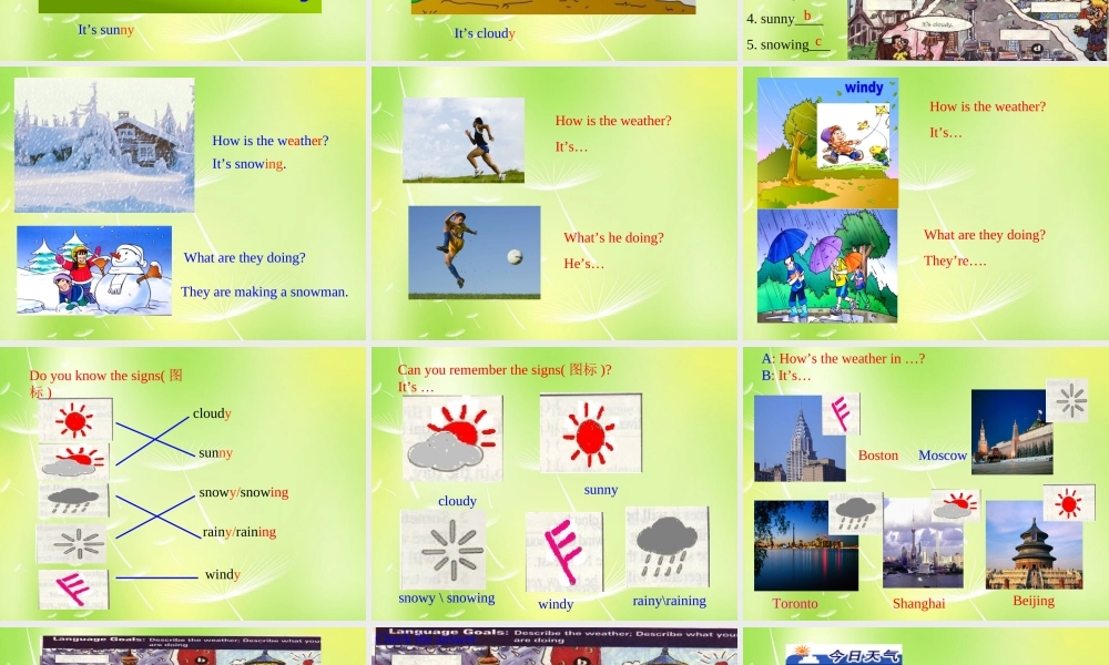 【湖北省】 Unit 7 It’s raining Section A（1a-3b）课件.ppt