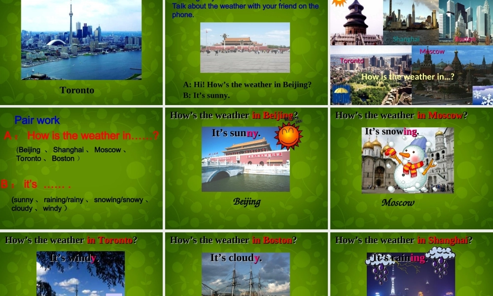 【湖北省】 Unit 7 It’s raining Section A（1a-1c）课件.ppt