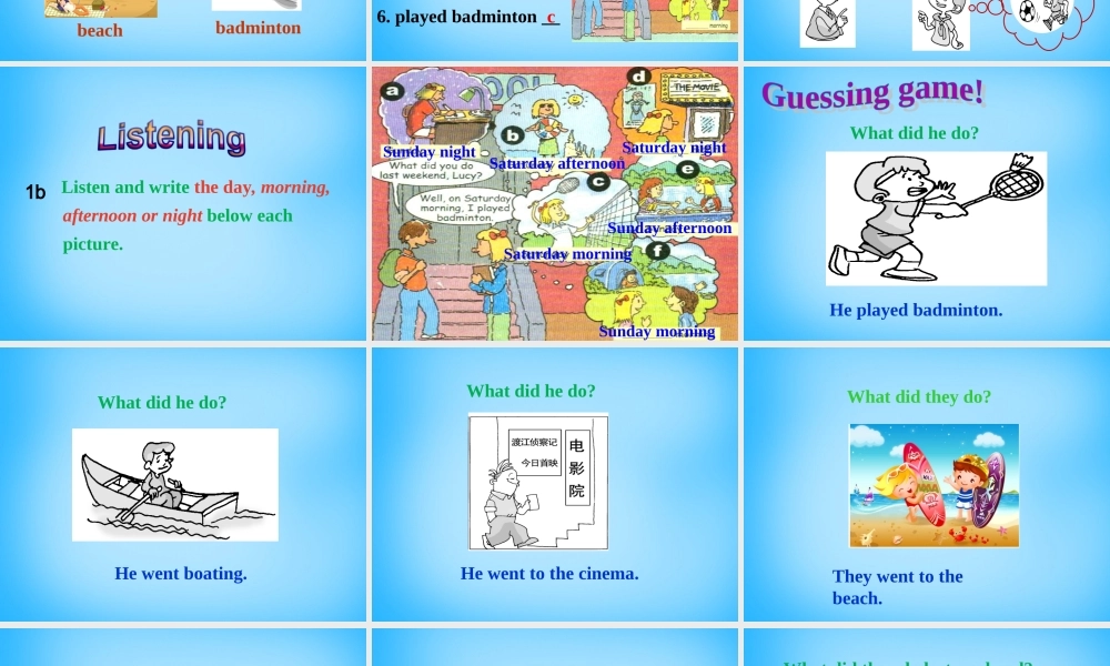 【湖北省】2Unit 12 What did you do last weekend Section A课件1.ppt