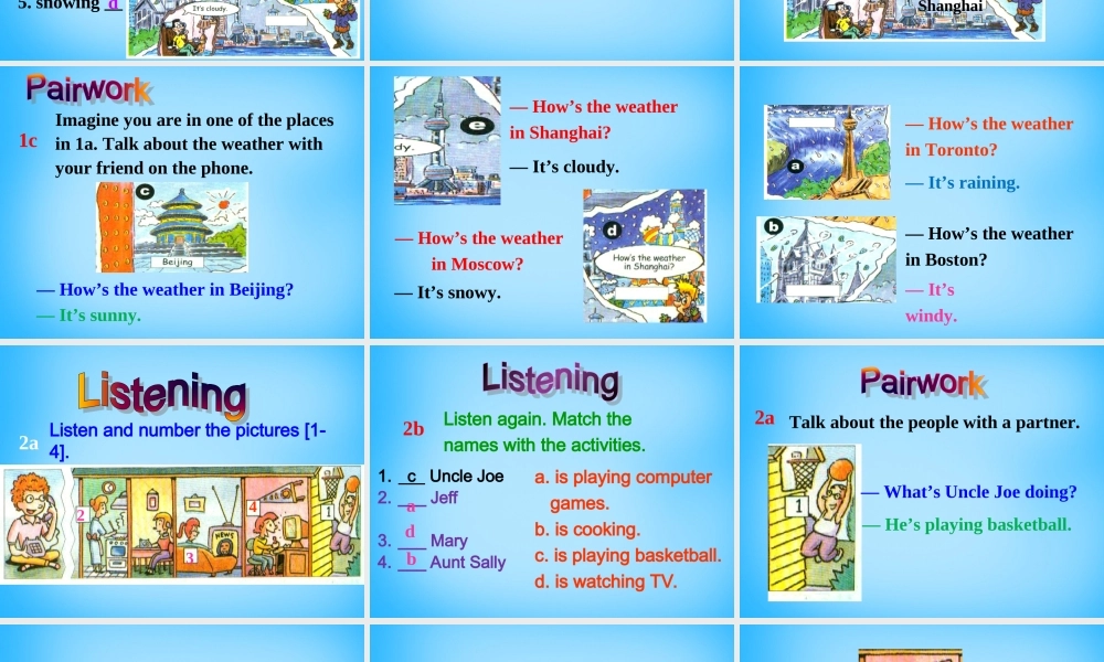 【湖北省】2Unit 7 It’s raining Section A课件1.ppt