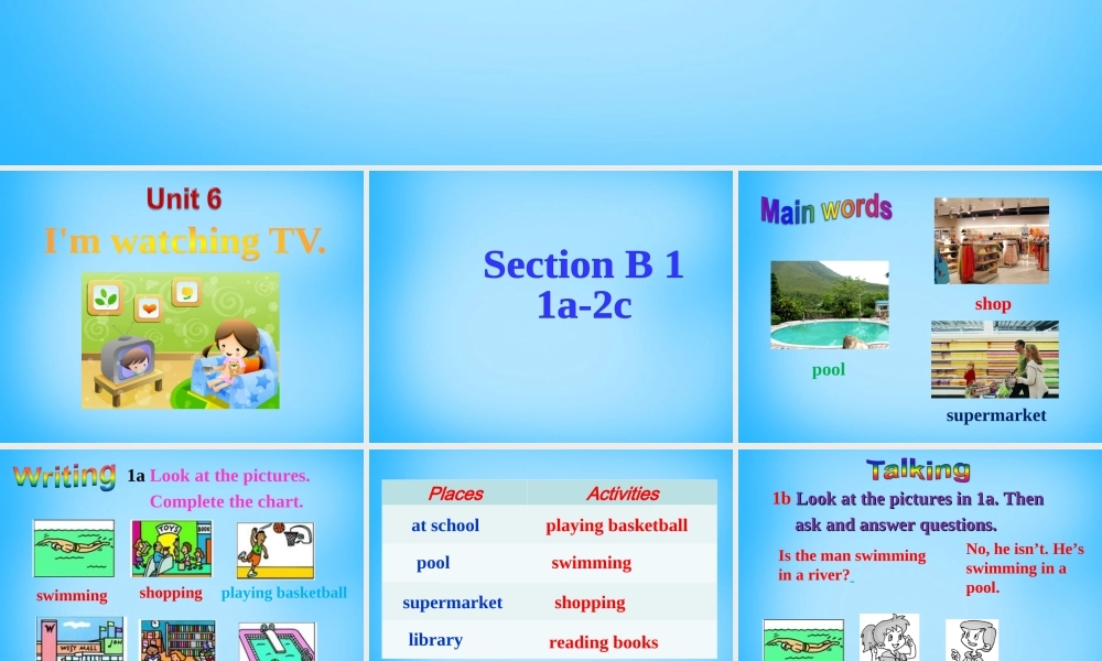 【湖北省】2Unit 6 I'm watching TV Section B课件1.ppt
