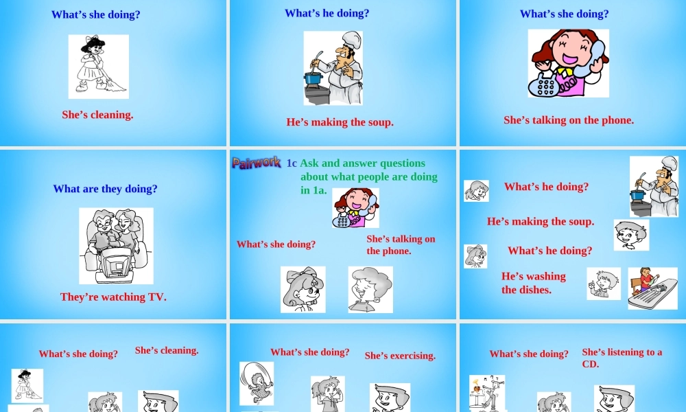 【湖北省】2Unit 6 I'm watching TV Section A课件1.ppt