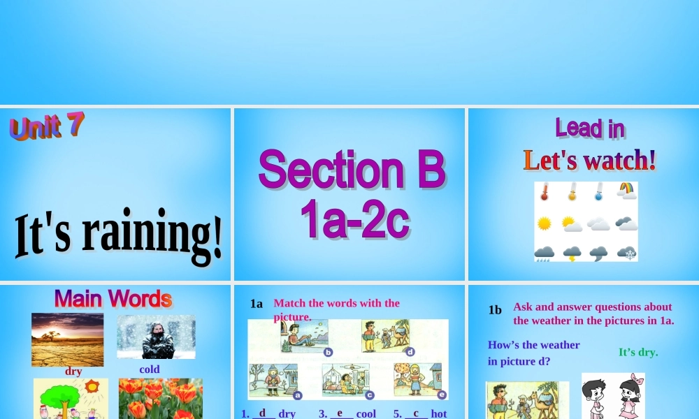 【湖北省】2Unit 7 It’s raining Section B课件1.ppt