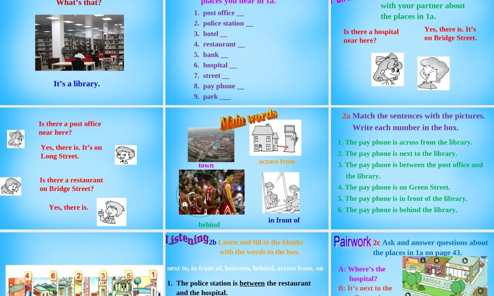 【湖北省】2Unit 8 Is there a post office near here Section A课件1.ppt