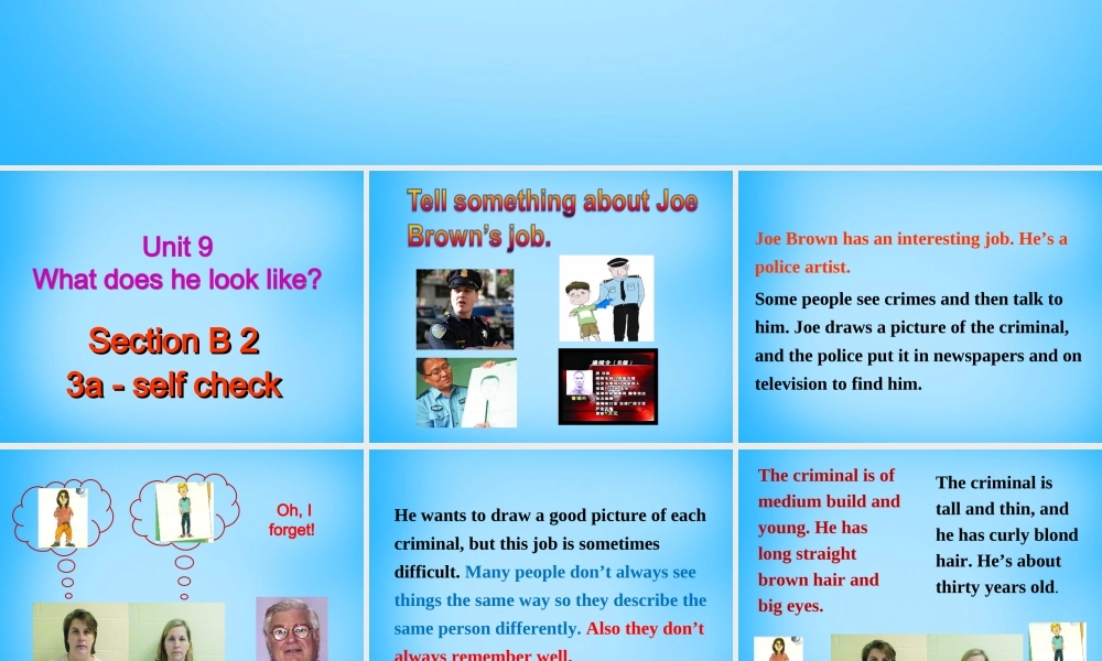 【湖北省】2Unit 9 What does he look like Section B课件2.ppt