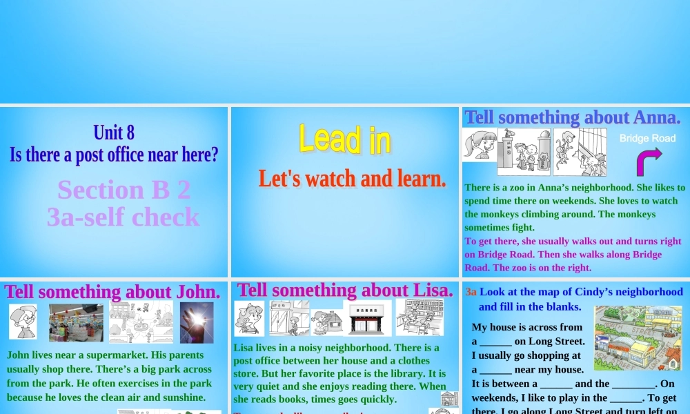 【湖北省】2Unit 8 Is there a post office near here Section B课件2.ppt