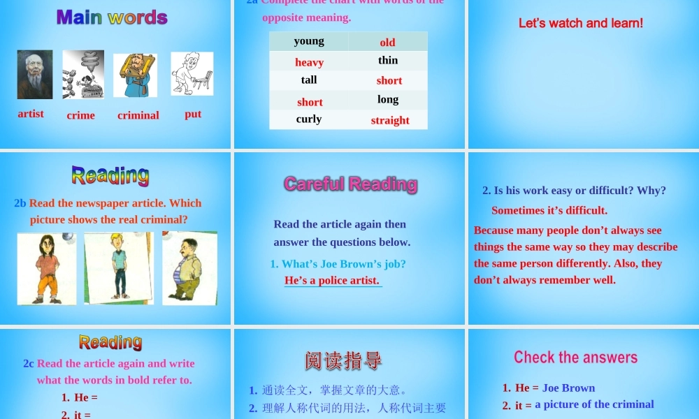 【湖北省】2Unit 9 What does he look like Section B课件1.ppt