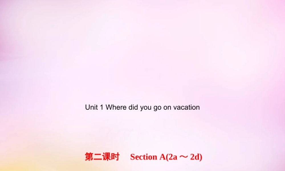 【练闯考】八年级英语上册 Unit 1 Where did you go on vacation（第2课时）Section A（2a-2d）课件.ppt