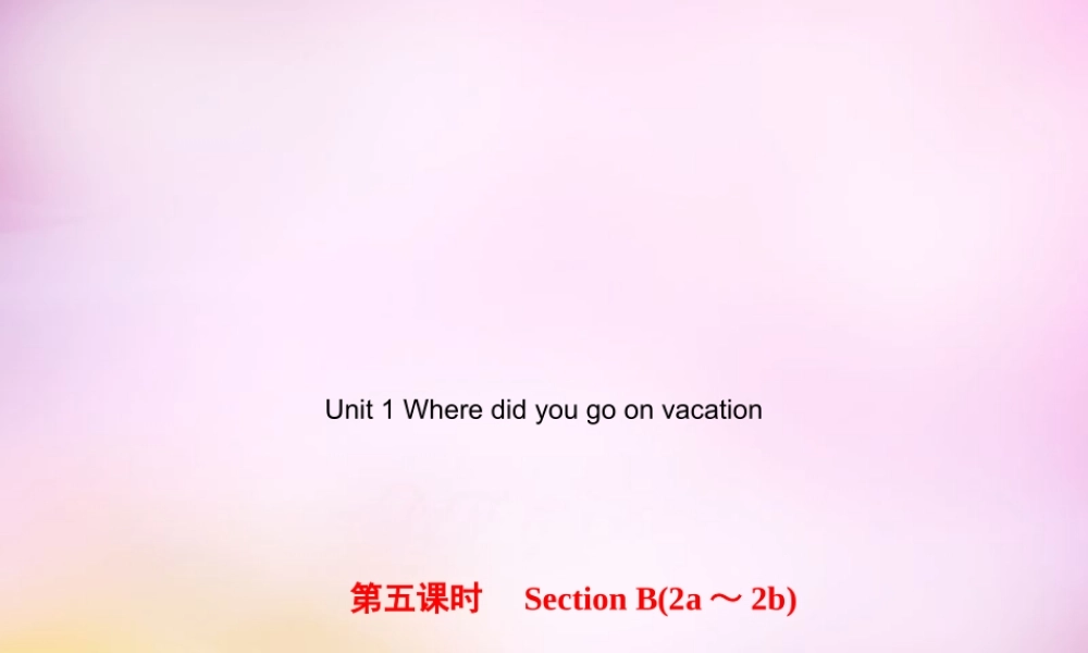 【练闯考】八年级英语上册 Unit 1 Where did you go on vacation（第5课时）Section B（2a-2b）课件.ppt