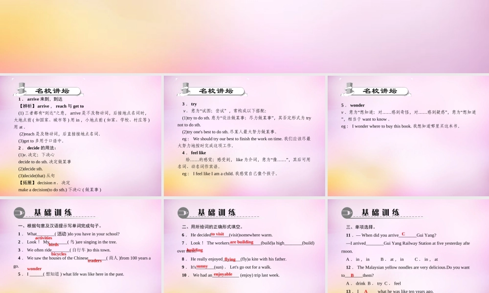 【练闯考】八年级英语上册 Unit 1 Where did you go on vacation（第5课时）Section B（2a-2b）课件.ppt