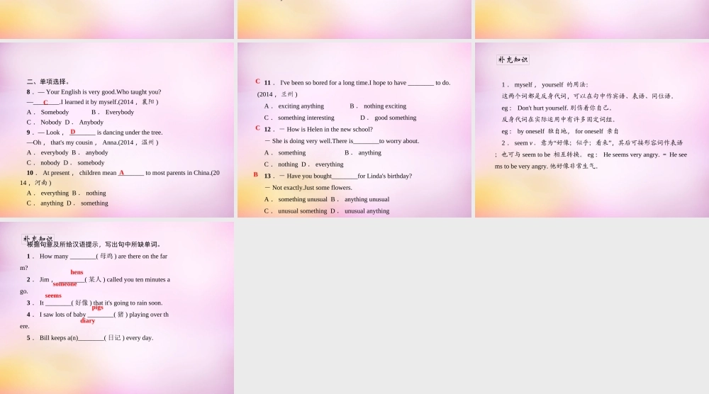 【练闯考】八年级英语上册 Unit 1 Where did you go on vacation（第3课时）Section A（Grammar Focus-3c）课件.ppt