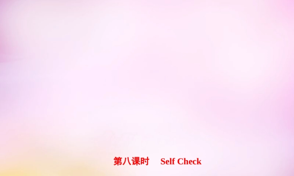 【练闯考】八年级英语上册 Unit 2 How often do you exercise（第8课时）Self Check课件.ppt