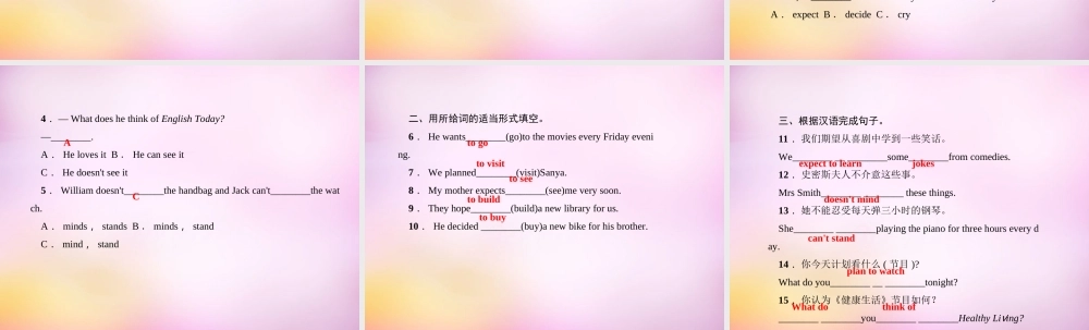 【练闯考】八年级英语上册 Unit 5 Do you want to watch a game show（第3课时）Section A（Grammar Focus-3c）课件.ppt