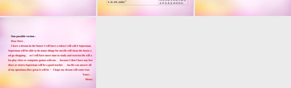 【练闯考】八年级英语上册 Unit 7 Will people have robots（第7课时）Section B（3a-4）课件.ppt