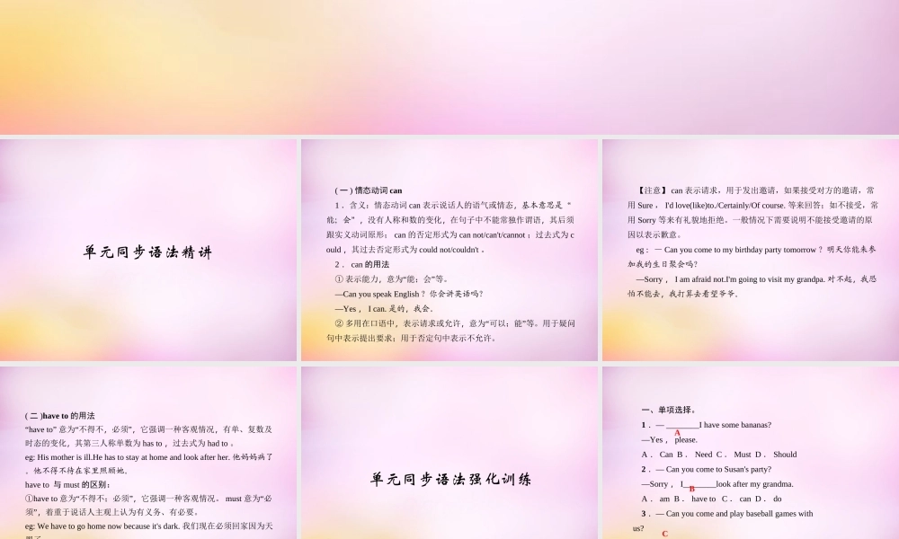 【练闯考】八年级英语上册 Unit 9 Can you come to my party（第3课时）Section A（Grammar Focus-3c）课件.ppt