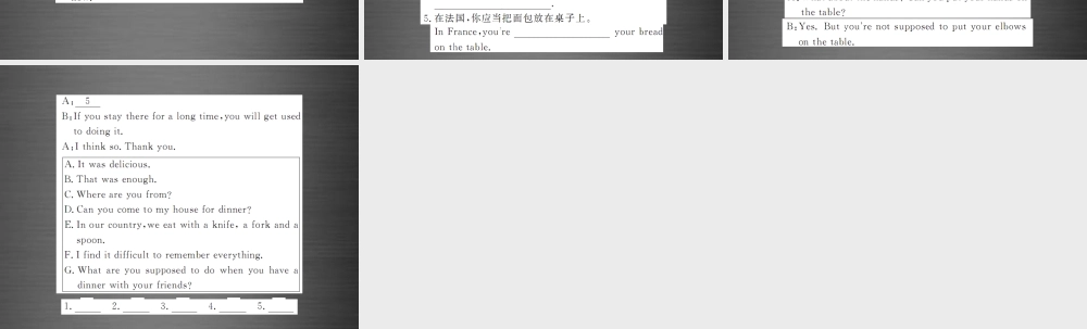 【课堂内外】九年级英语全册 Unit 10 You’re supposed to shake hands（第3课时）课件.ppt