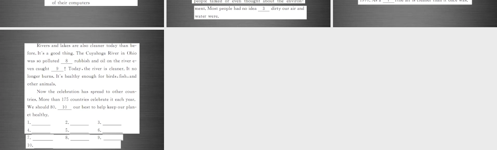 【课堂内外】九年级英语全册 Unit 13 We’re trying to save the earth Section B阅读拓展课件.ppt