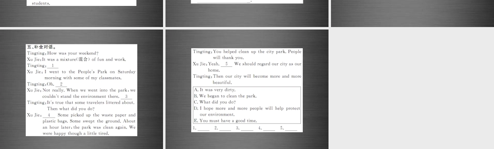 【课堂内外】九年级英语全册 Unit 13 We’re trying to save the earth（第4课时）课件.ppt