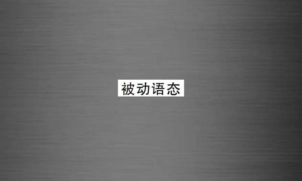 【课堂内外】九年级英语全册 专题复习（二）易混易错点专练 被动语态课件.ppt