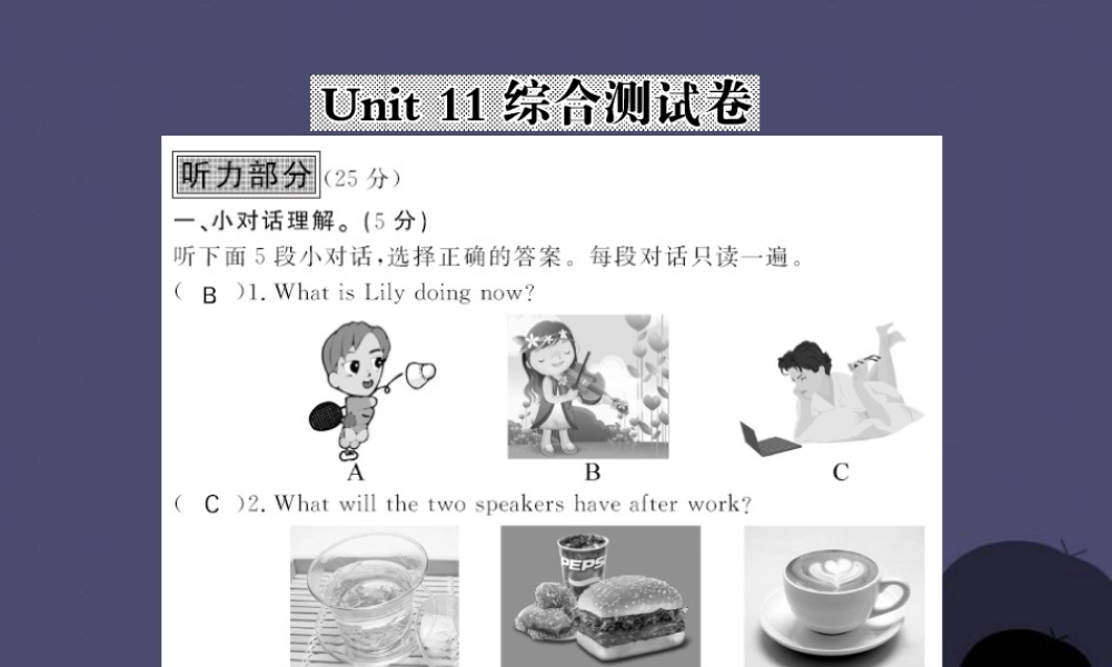 【课堂点睛】九年级英语全册 Unit 11 Sad movies make me cry综合测试卷课件.ppt