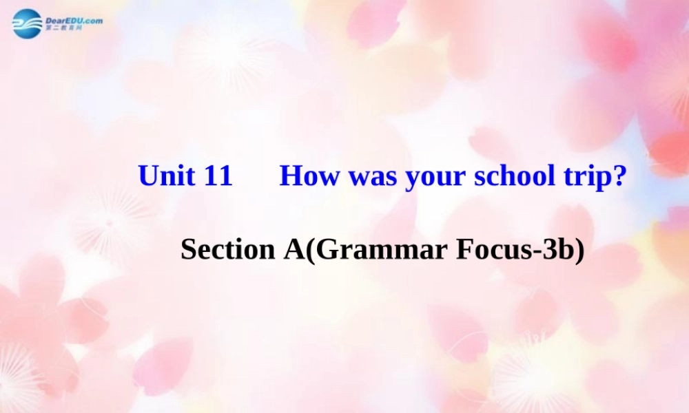 【金榜学案】Unit 11 How was your school trip Section A(Grammar Focus-3b)课件.ppt