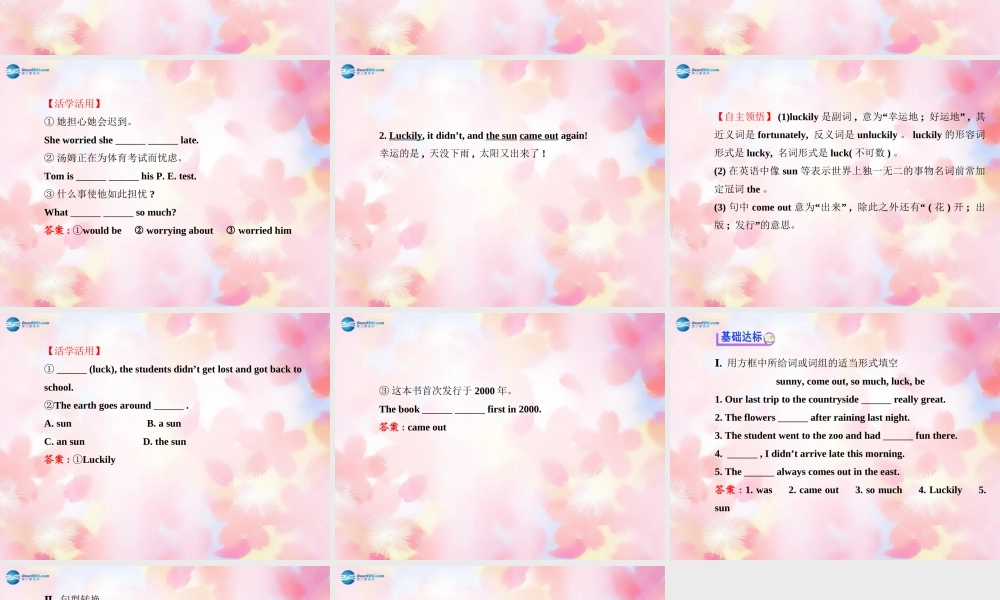 【金榜学案】Unit 11 How was your school trip Section A(Grammar Focus-3b)课件.ppt