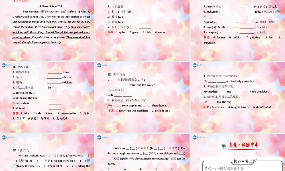 【金榜学案】Unit 11 How was your school trip阶段专题复习课件.ppt