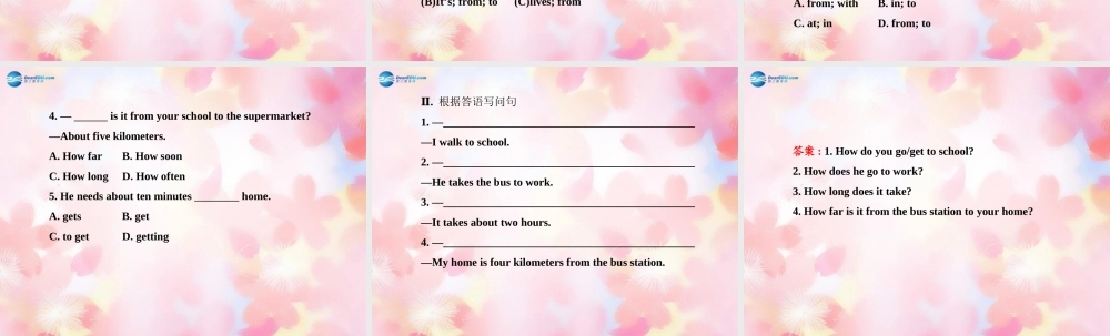 【金榜学案】Unit 3 How do you get to schoolSection A(Grammar Focus-3c)课件.ppt