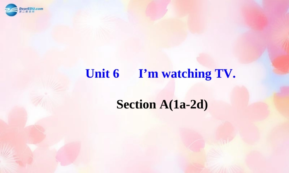【金榜学案】Unit 6 I’m watching TV Section A(1a-2d)课件.ppt