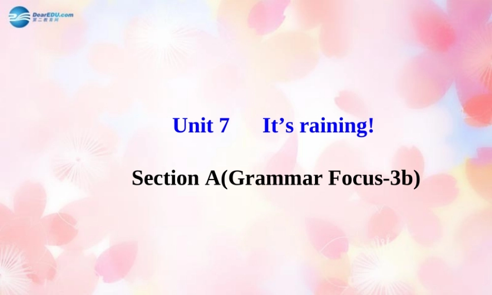 【金榜学案】Unit 7 It’s raining Section A(Grammar Focus-3b)课件.ppt