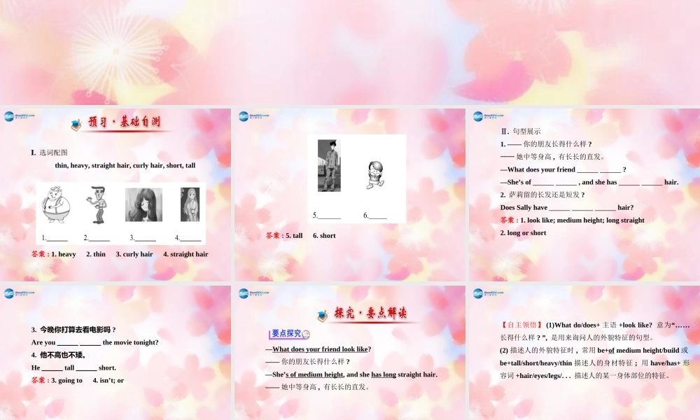 【金榜学案】Unit 9 What does he look like Section A(1a-2d)课件.ppt