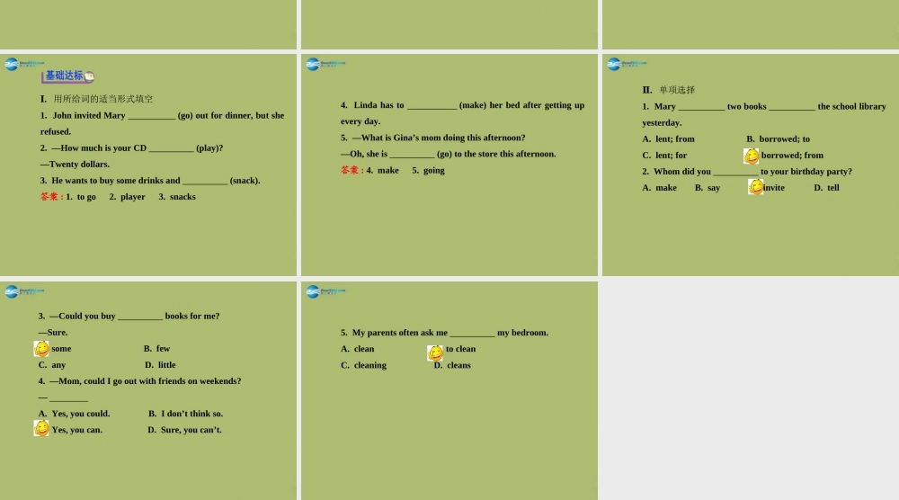 【金榜学案】八年级英语下册 Unit 3 Could you please clean your room Section B (1a-1e)课件 .ppt