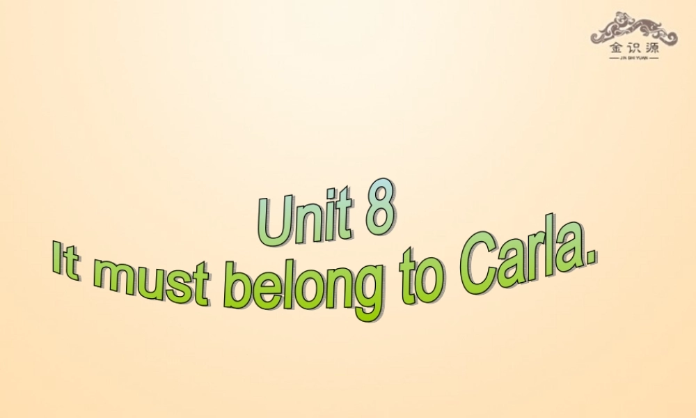 【金识源】九年级英语全册 Unit 8 It must belong to Carla（第3课时）课件.ppt
