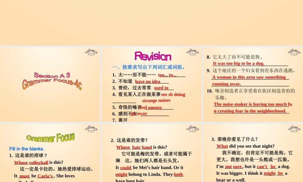 【金识源】九年级英语全册 Unit 8 It must belong to Carla（第3课时）课件.ppt