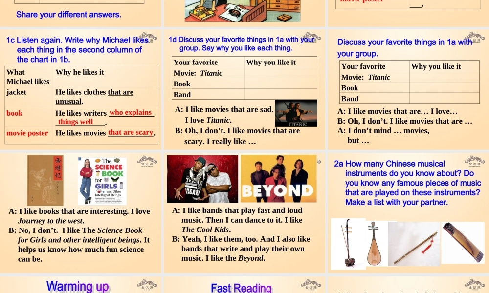 【金识源】九年级英语全册 Unit 9 I like music that I can dance to（第4课时）课件.ppt