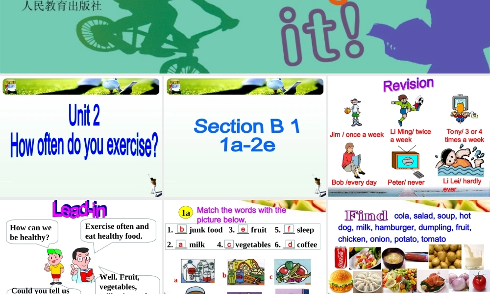 【金识源】八年级英语上册 Unit 2 How often do you exercise？（第3课时）课件.ppt